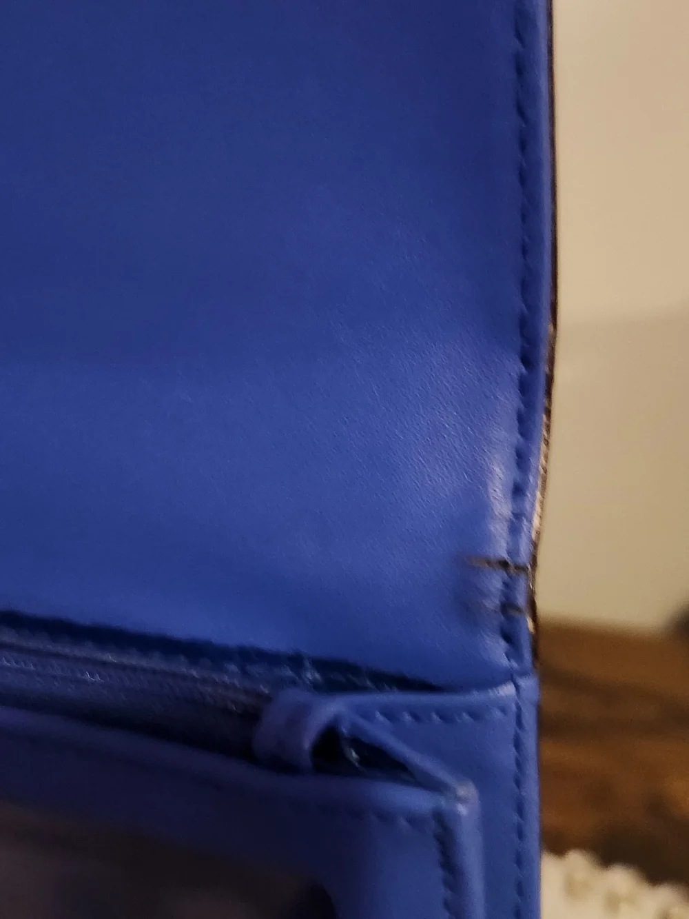 kate spade cobalt blue pebbled leather Tri-fold wallet